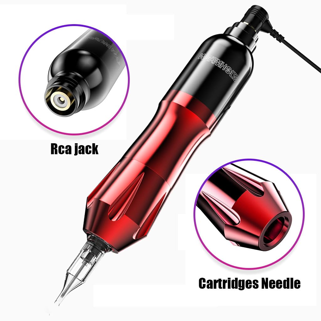 MAYCREATE Tattoo Machine Kit for Beginners with 6‑11V Rotary Pen and 20 Sterilized Cartridges | Wireless Complete Tattoo Set