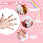 MAYCREATE Kids Press on Nails 36PCS for Girls featuring Pre Glued Full Cover Tips | Cute Rabbit Design