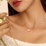 MAYCREATE Enamel Heart Shaped Pendants Set for DIY Jewelry Making featuring 50pcs Alloy Charms | Multi Color Accessories with Hanging Hole Design