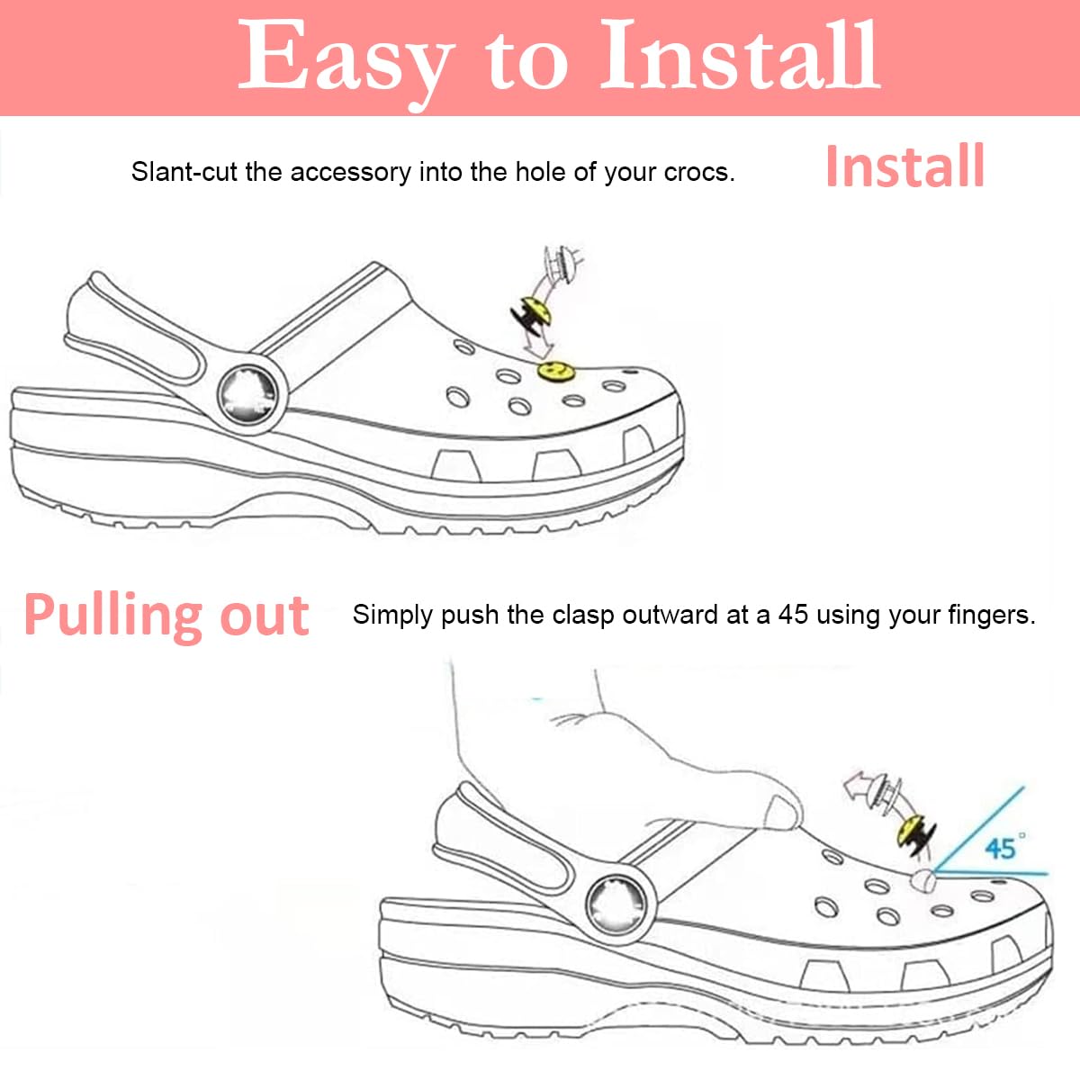 MAYCREATE Shoe Charms for Sandals featuring 105 pcs Cartoon Pins | Cute Clog Accessories