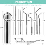 MAYCREATE Dental Tools for Teeth Cleaning with 7 in 1 Picks and Flosser | 304 Stainless Steel