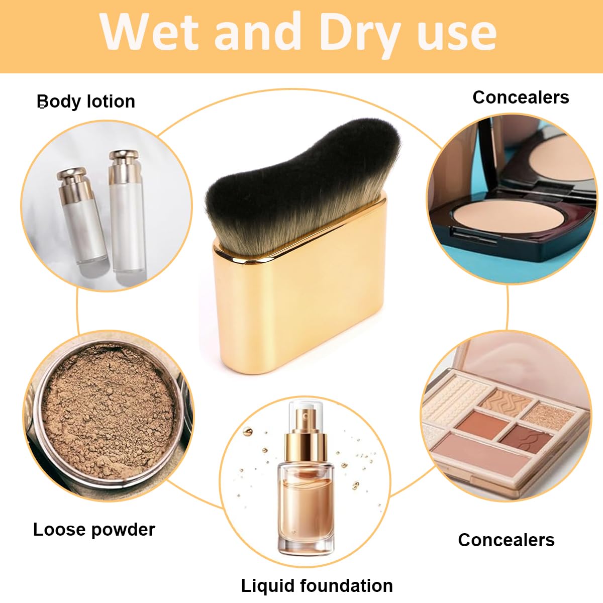 MAYCREATE Self Tanning Blend Brush for Face and Body with Soft Dense Bristles | Ergonomic Design for Streak Free Finish