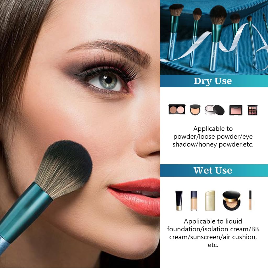 MAYCREATE Makeup Brush Set for Beginners and Artists with 14 Pcs & Wooden Handles | Soft Synthetic Bristles