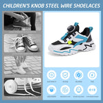 MAYCREATE No Tie Shoelaces for Kids featuring 84cm Elastic TPU Wire and ABS Knob Design