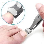 MAYCREATE Angled Head Nail Clippers for Seniors with 9mm Curved Blades and Nail Catcher | Stainless Steel Ergonomic Trimmer