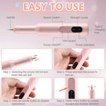 MAYCREATE Cordless Nail Drill Machine for Manicure and Pedicure with LCD Display 20000rpm | USB Rechargeable Kit