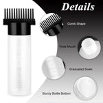 MAYCREATE® Root Comb Applicator Bottle 180ml, Oil Applicator for Hair Dye Hair Oiling Applicator Bottle with Graduated Scale Treatment Essential