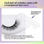 MAYCREATE 3 Pairs Self Adhesive Eyelashes No Glue Needed False Lashes Natural Look Lash Extensions Reuseable Self Adhesive Lashes Waterproof Wispy Fluffy Lashes with Tweezer
