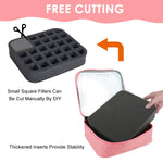 MAYCREATE Nail Polish Bag Organizer for Travel and Storage with 30 Slots and Detachable Partition | Pink Cosmetic Case for Women