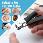 MAYCREATE Toenail Clipper for Thick Nails with 13mm Wide Jaw and 8cm Ergonomic PP Handle