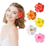 MAYCREATE Flower Hair Clips for Women featuring 5pcs 3.7 in Fabric Blooms | Beach Styling Accessory
