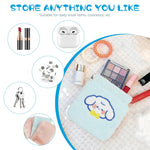 MAYCREATE Small Pouches for Women 3Pcs 5 in Set with Elastic Closure and Water Resistant Fabric | Cute Cartoon Design for Makeup Coins and Sanitary Pads