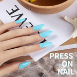 MAYCREATE® 24 Color Press on Nails Sets, False Nails Artificial Fake Nails Coffin Press on Nails Solid Color Glossy Fake Nails Full Cover False Nails Tips for Women Girls DIY Nail, Style B (No glue)