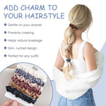 MAYCREATE Satin Hair Scrunchies for Women with Elastic Core and Soft Silk Fabric | 6 Pack