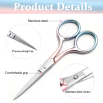 MAYCREATE Eyebrow Hair Grooming Scissors for Facial and Nose Hair 3.9 in | Stainless Steel Curved Blade