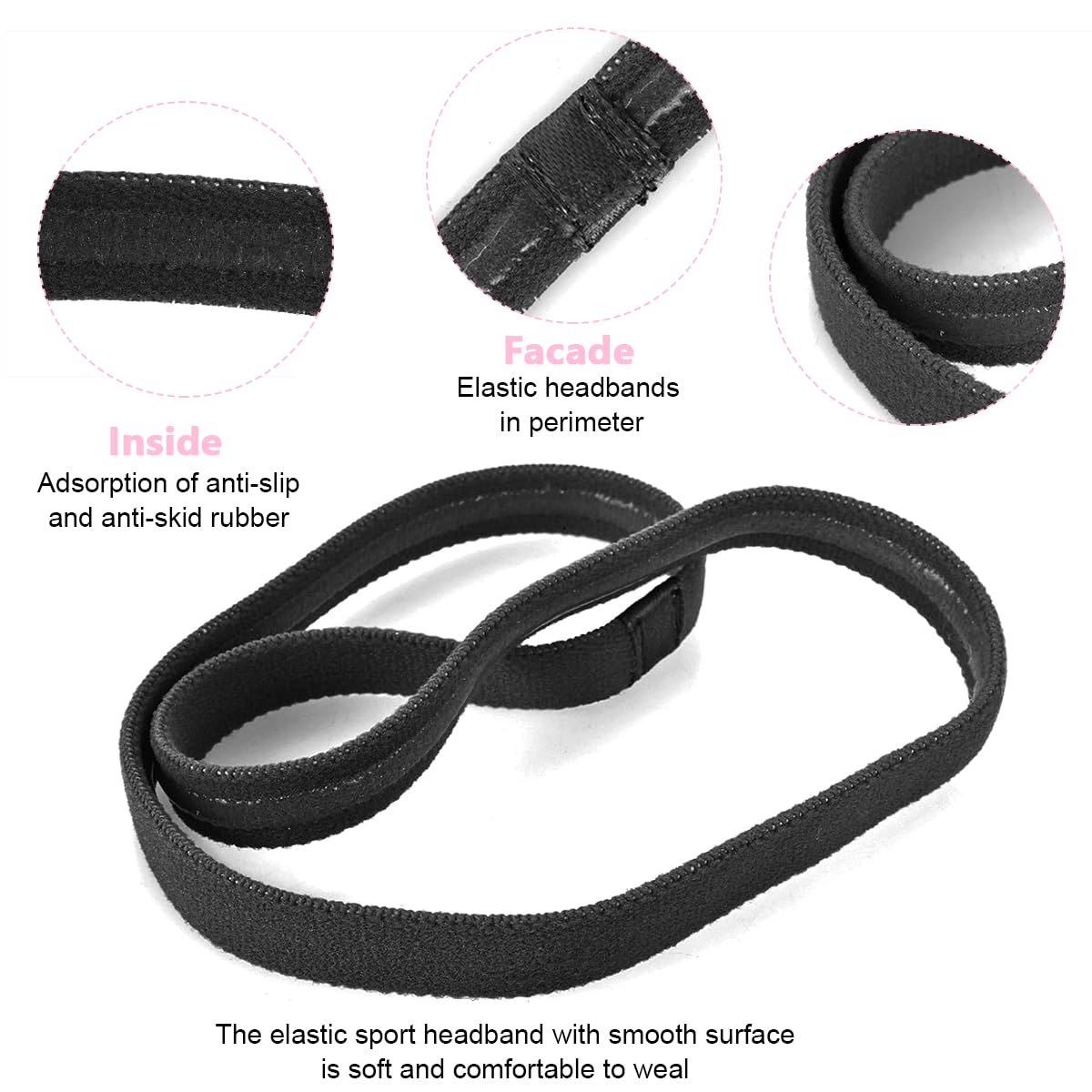 MAYCREATE Sports Hair Band for Gym and Workout featuring Sweat Proof Moisture Wicking Design | 8PCS Set