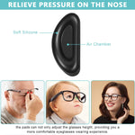 MAYCREATE Adhesive Eyeglasses Nose Pads for Glasses with D Shape 15×6×1.5 mm Black Silicone | 12 Pairs