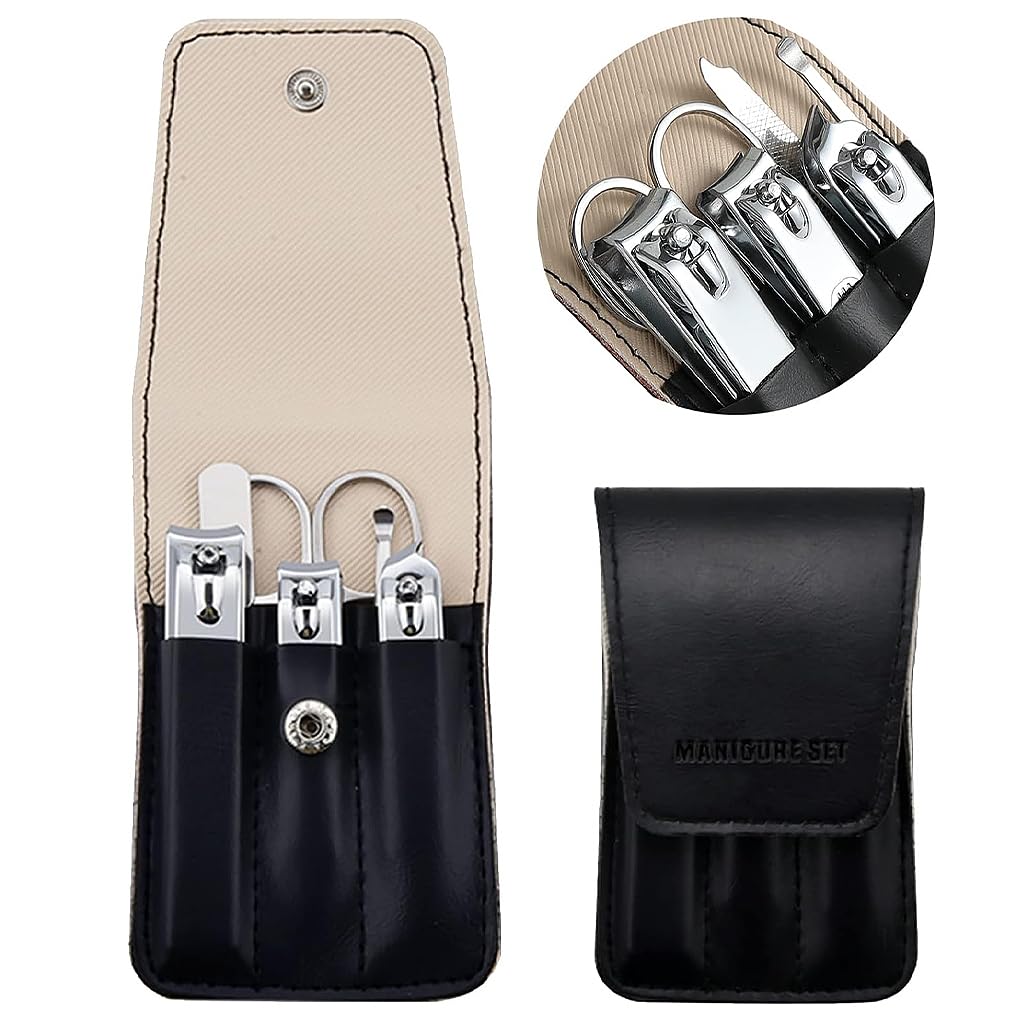 MAYCREATE Travel Nail Clipper Set with Storage Pouch including 6pcs Stainless Steel Tools