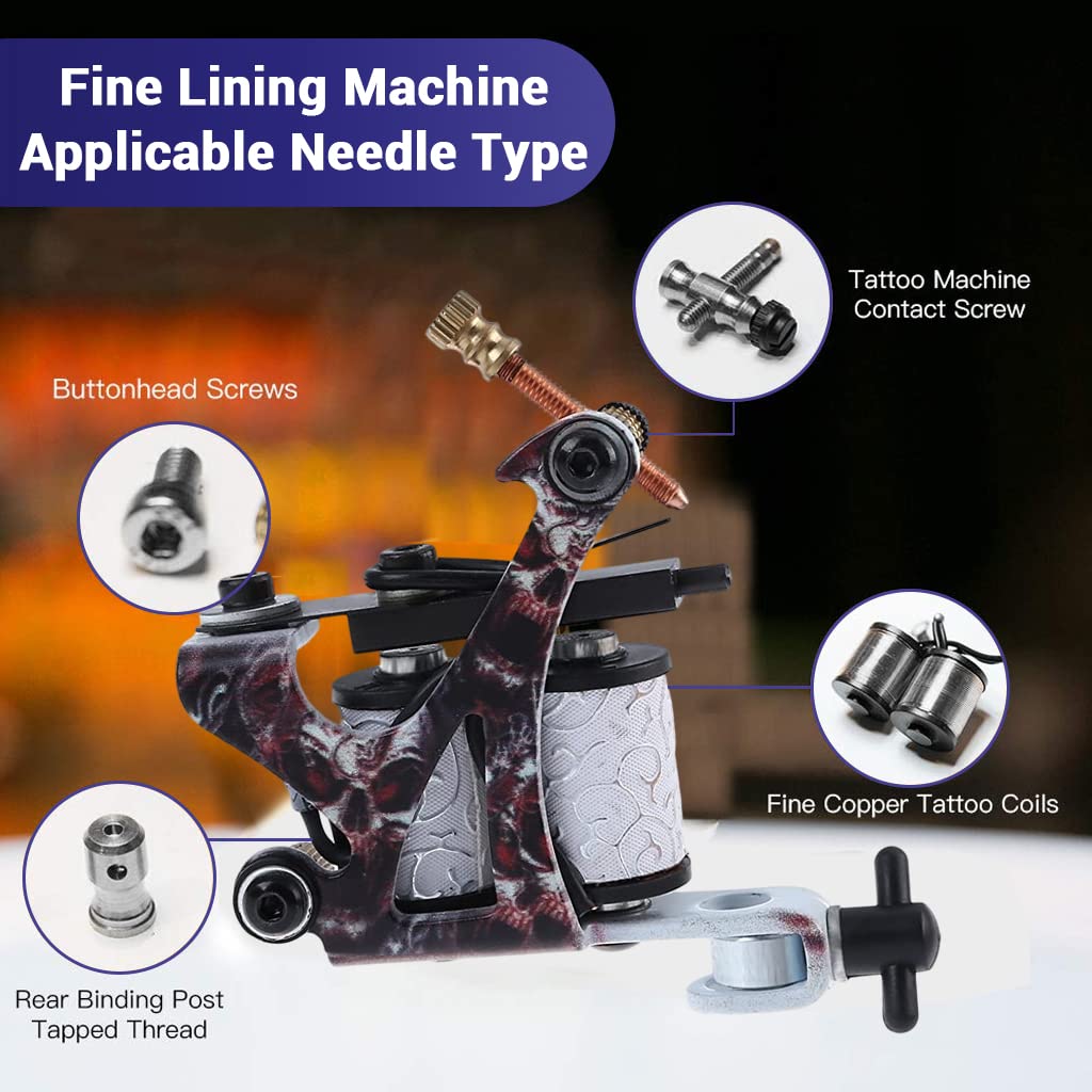 MAYCREATE Tattoo Machine Set for Beginners with 2 Guns and Power Supply | 10 Wrap Coils