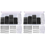 MAYCREATE Bobby Pins Set for Updos with U Pins and 100 Mini Rubber Ties | 600 pcs Black Accessories
