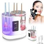 MAYCREATE Electric Makeup Brush Cleaner for Multiple Brushes with 500 Swirling Motions | USB Rechargeable Drying Rack Design