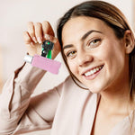 MAYCREATE Lipstick Holder Keychain Sleeves with Quick Release Buckle 2.6 x 6 cm Black & Pink for Women