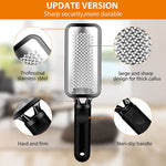 MAYCREATE Leg Heel Foot Scrubber for Dead Skin with Sharp Heavy Blades 11 x 3 in | 3PCS Stainless Steel Callus Remover