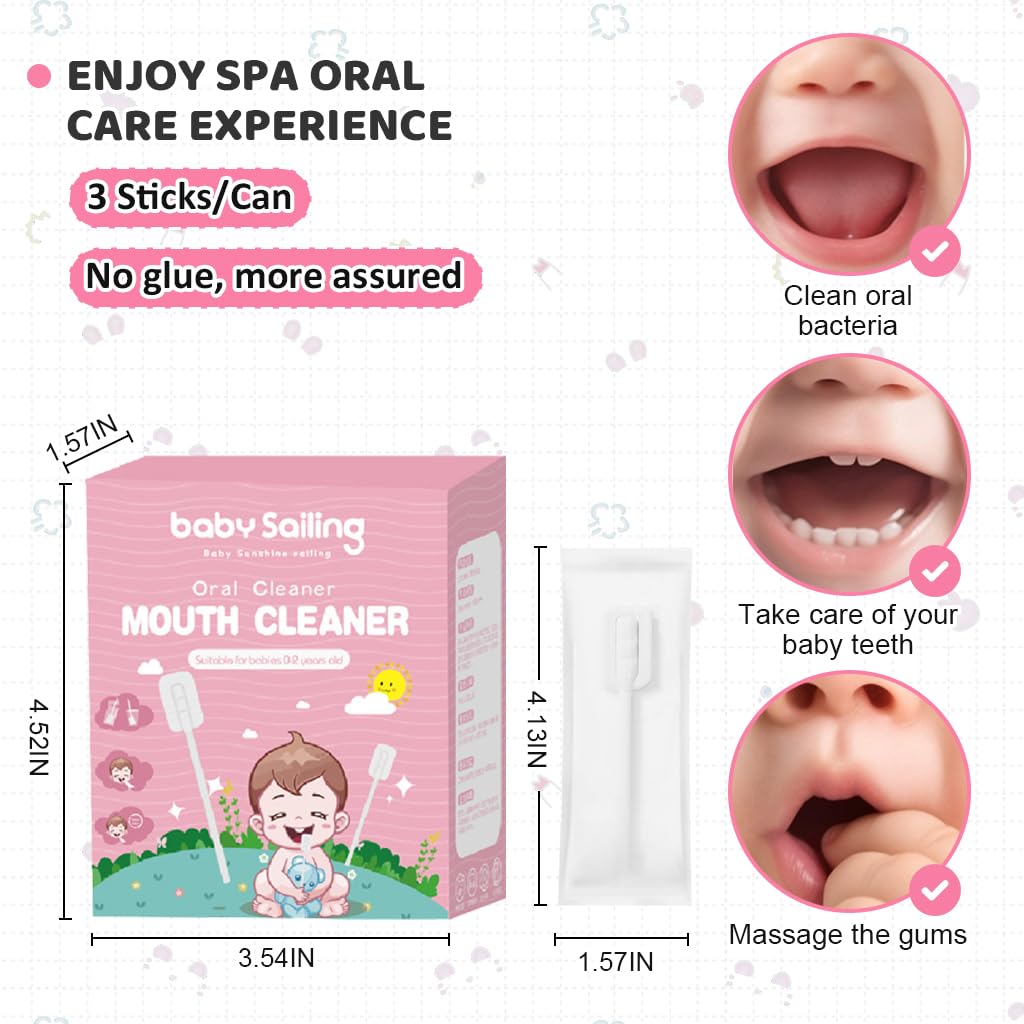 MAYCREATE Disposable Oral Cleaning Sponge Swabs 30 Count for Kids and Adults | Individually Packed Medical-Grade Sticks for Gentle Tooth and Gum Care