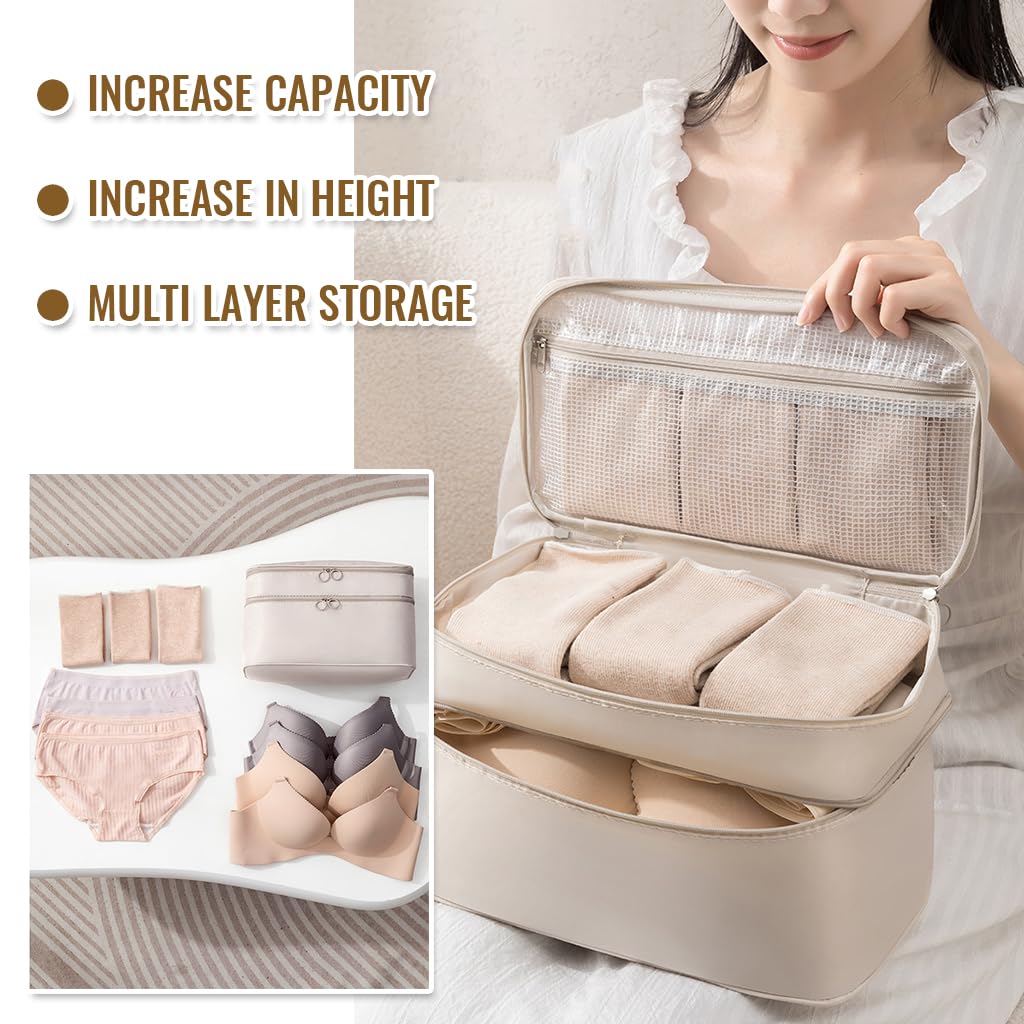 MAYCREATE Bra Organizer for Travel with Double Layer Design and Waterproof Oxford Cloth