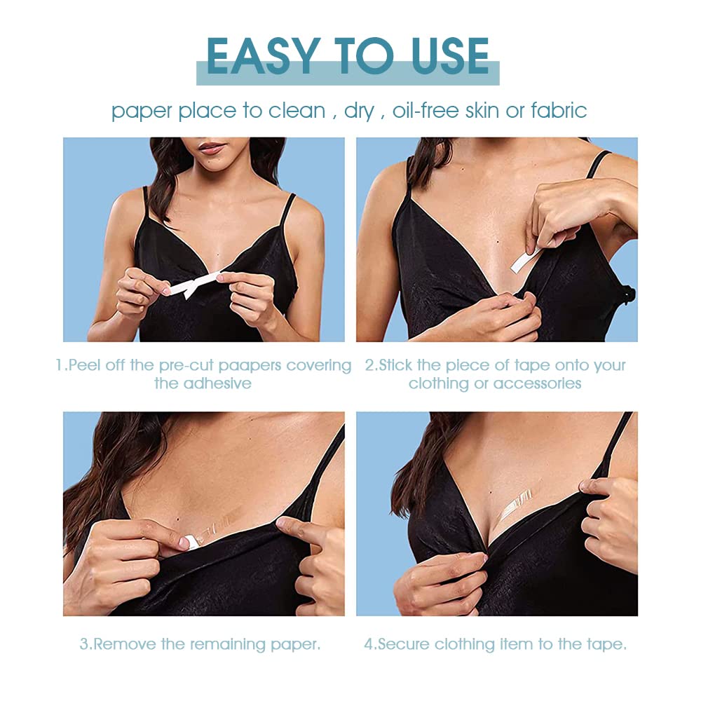 MAYCREATE Hasthip 36Pcs Double Sided Tape For Clothes Bra Stickers One-Off Body Skin Tape,Invisible Clear Bra Clothing Tape Strips 18X85Mm(Fabric & Skin Friendly)
