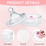 MAYCREATE Baby Powder Puff Set for Gentle Application with Handle and Glass Holder | 2Pcs Reusable Pads