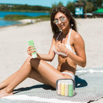 MAYCREATE Travel Bottles Kit for Toiletries featuring 12PCS 3oz Squeezable Silicone Bottles with Flip-Up Lids and Storage Pouch