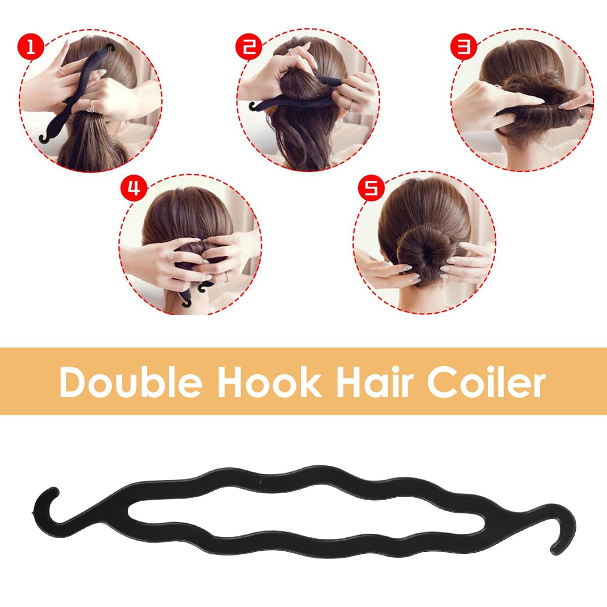 MAYCREATE Hair Styling Tool Kit with 1000 Hair Elastics and 4 Styling Tools | Multi Color Set