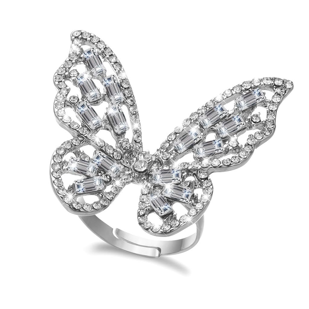 MAYCREATE® Butterfly Diamond Ring for Women With Crystal