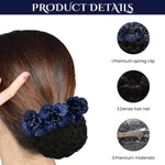 MAYCREATE Hair Snood Net for Women featuring Embroidered Flower Clip Mesh | 2 PCS for Work and Dance