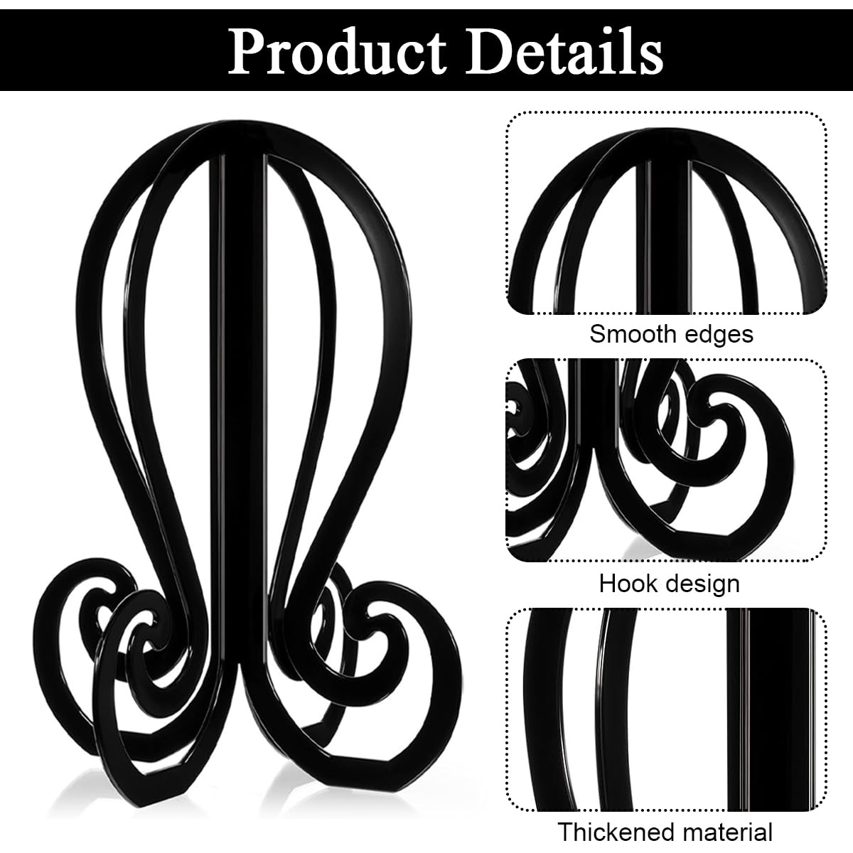 MAYCREATE Wig Stands for Wigs and Hats featuring Octopus-Shaped 4-Foot Base | 8.7x11.7 in Plastic