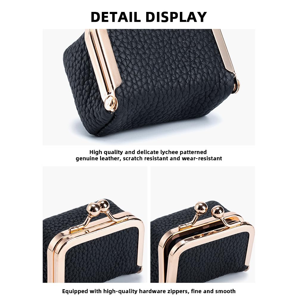MAYCREATE Small Jewelry Box for Rings and Necklaces with Clasp Lock 2.6x1.77x1.37 in Black