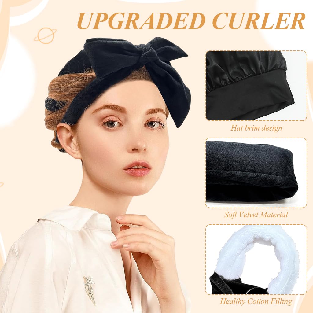 MAYCREATE No Heat Curling Rod Headband for Overnight Hair Styling with Velvet Roller | 5 Piece Set for Women