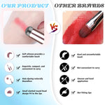 MAYCREATE Silicone Lip Balm Brush Set for Lipstick and Gloss Application with Lid | 2pcs Reusable Black Makeup Tool