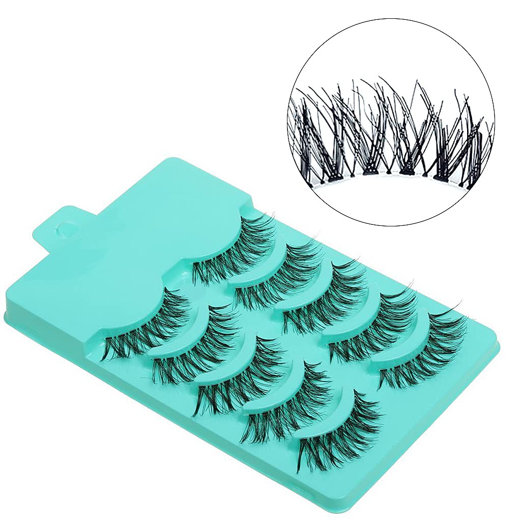 MAYCREATE False Eyelashes for Daily and Party Makeup with 15mm Messy Cross Design | Reusable Faux Mink Black Lashes