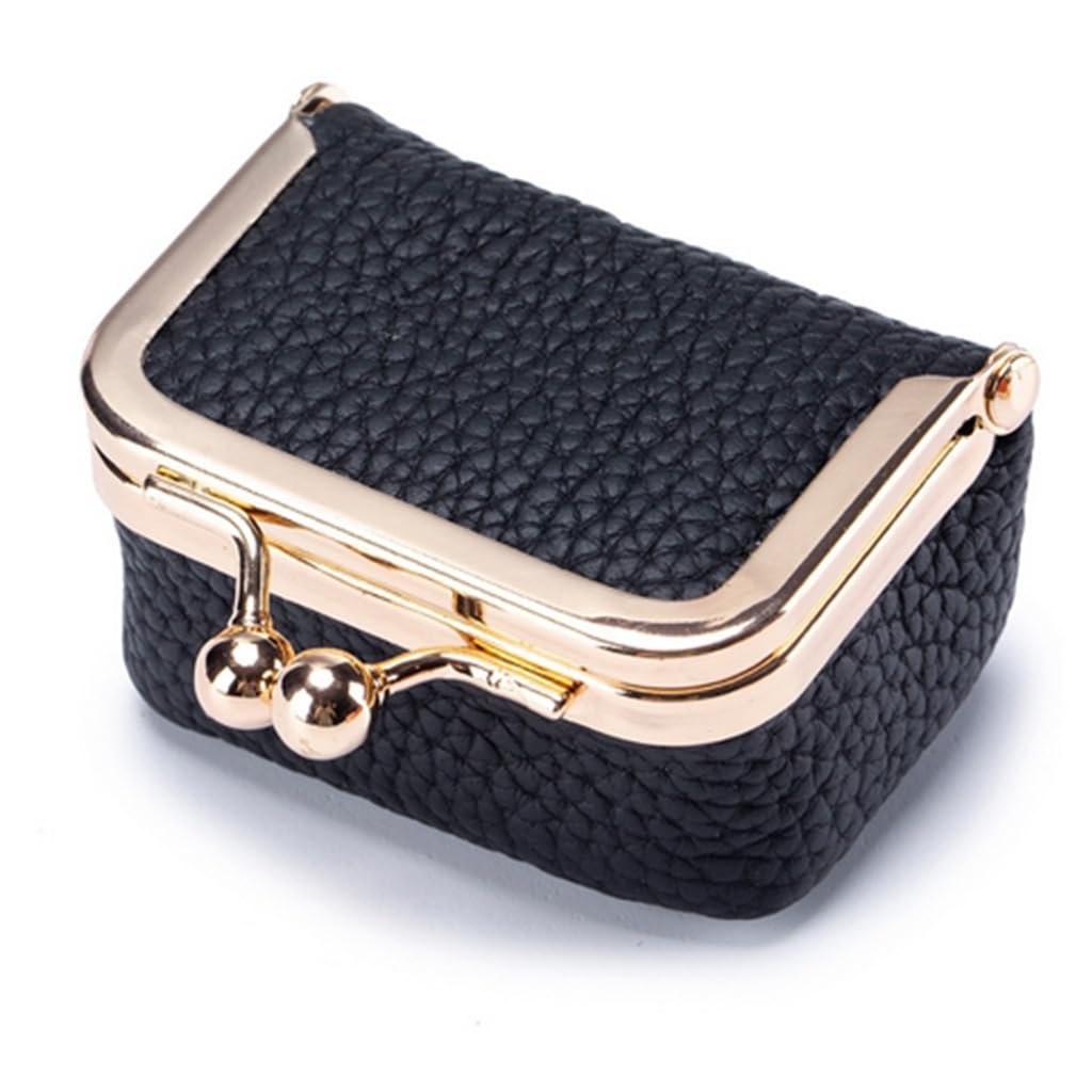 MAYCREATE Small Jewelry Box for Rings and Necklaces with Clasp Lock 2.6x1.77x1.37 in Black