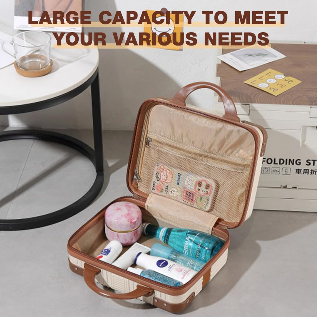 MAYCREATE Makeup Bag for Travel with 30x22x15cm Hard Shell Waterproof Zip-Up Case | 14 Inch Carry-On