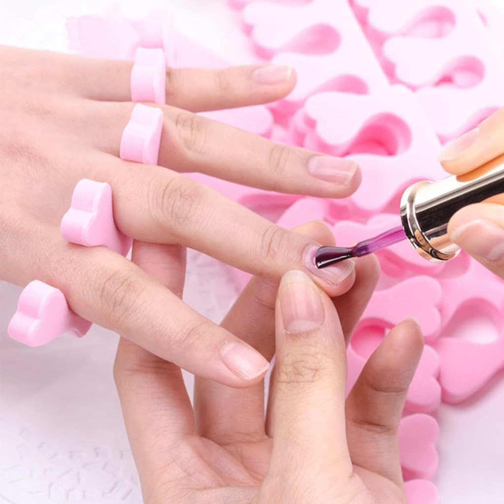 MAYCREATE Sponge Toe Separators for Pedicure and Manicure 50pcs with Ergonomic Foam Design | Pink