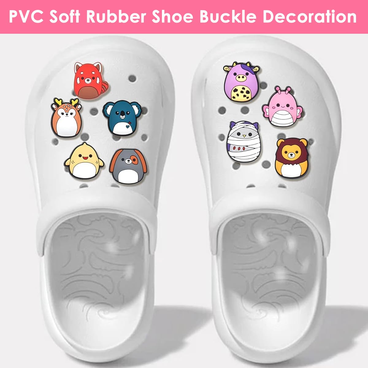 MAYCREATE Shoe Charms for Kids and Adults featuring 36 pcs easy snap PVC designs | Fun Gifts