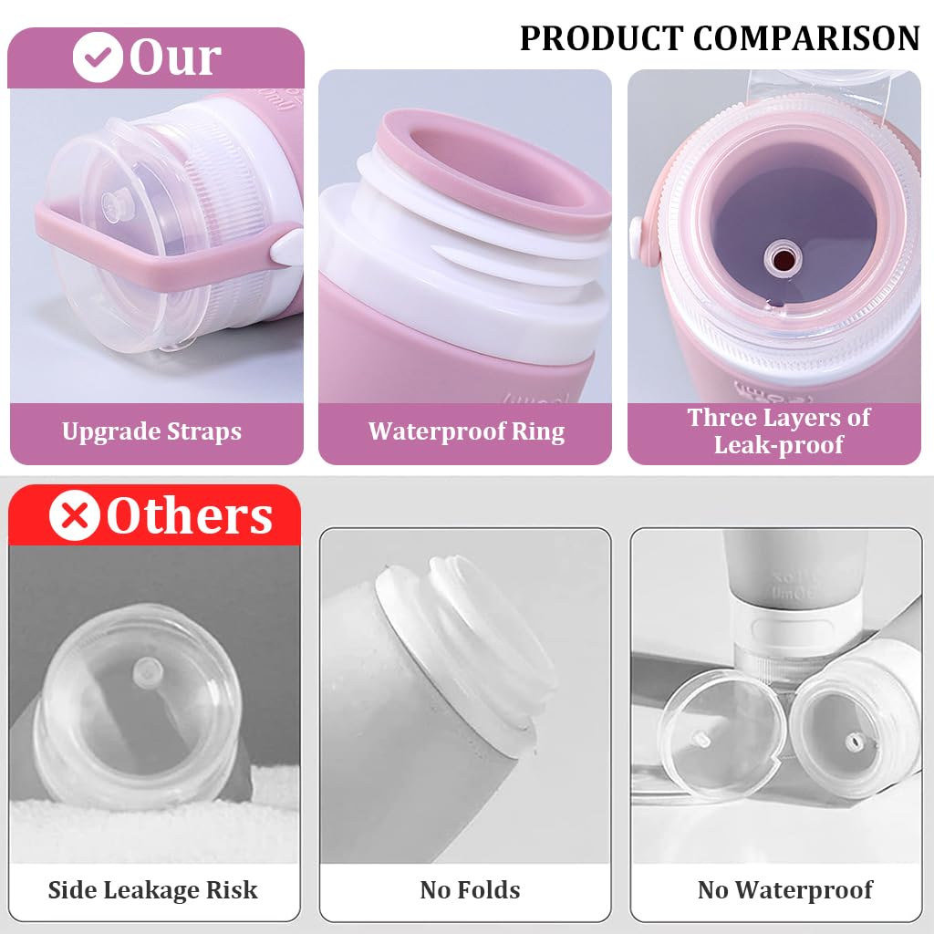 MAYCREATE Travel Bottles Set for Toiletries with 10pcs Refillable BPA-Free Plastic Containers | Compact Carry Box for Air Travel