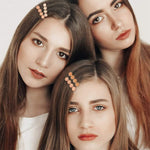MAYCREATE Rhinestone Hair Clips for Daily Wear featuring Non Slip Acrylic Design | 4 Pcs Set