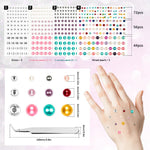 MAYCREATE Pearls Face Gems for Makeup and DIY Crafts with 12 Sheets 2064 pcs | Self Adhesive Acrylic Stickers