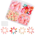 MAYCREATE False Nails for DIY Manicure featuring Fruit and Swirl Designs | Reusable Set