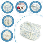 MAYCREATE Makeup Organizer Bag for Travel with Handle 25x15x16cm featuring Floral Cotton Design