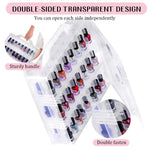 MAYCREATE Organizer Case for Makeup and Nail Polish with 48 Compartments and Clear Double Sided Lids